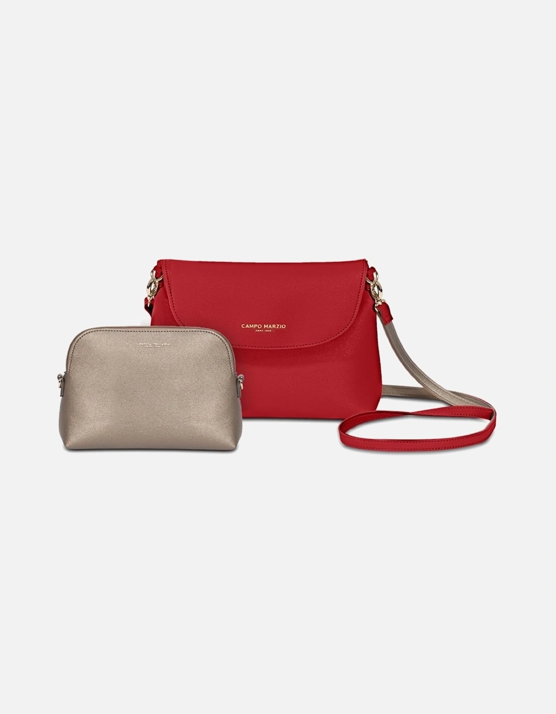 Emma Crossbody Bag With Pouch - Cherry Red