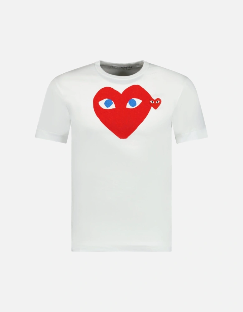 Big Print Red Heart T-Shirt White