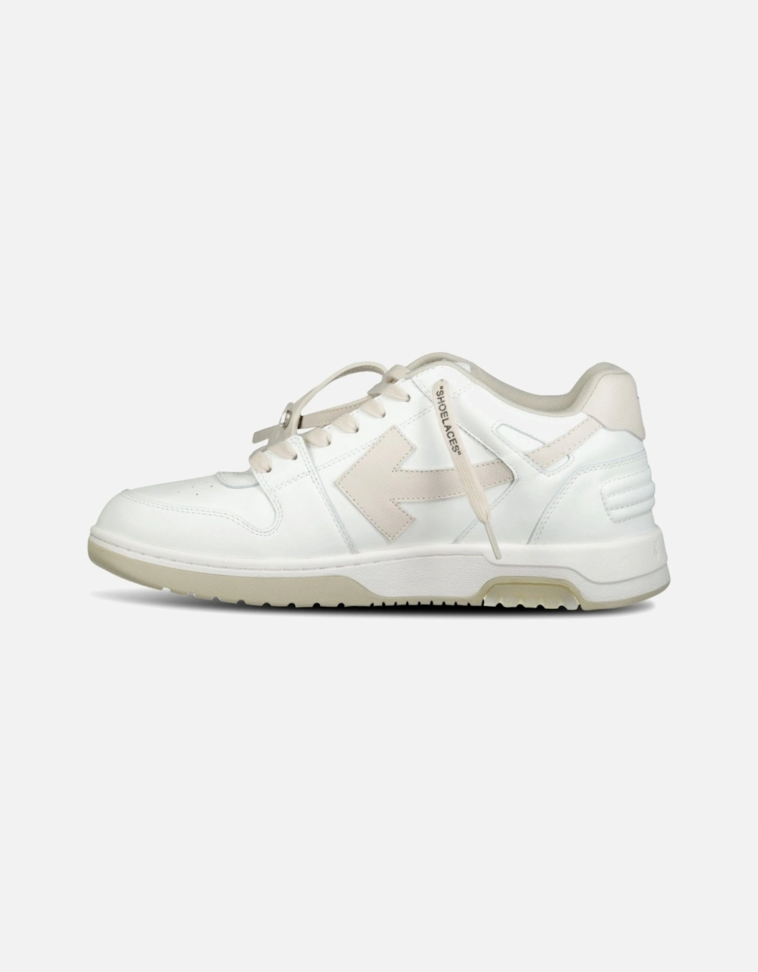 Out Of Office Calf Leather Trainer White & Beige