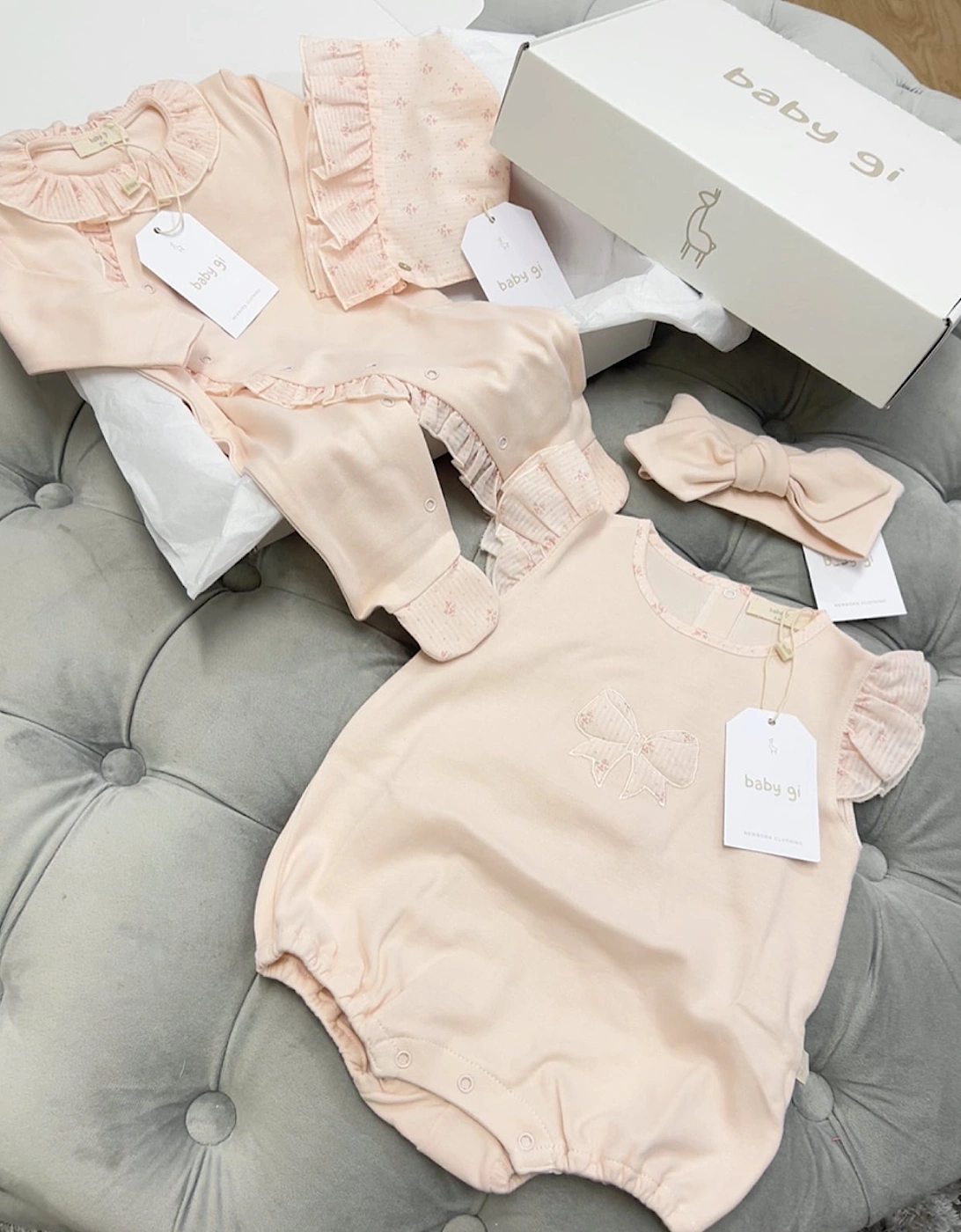 Cotton Peach Flora Romper