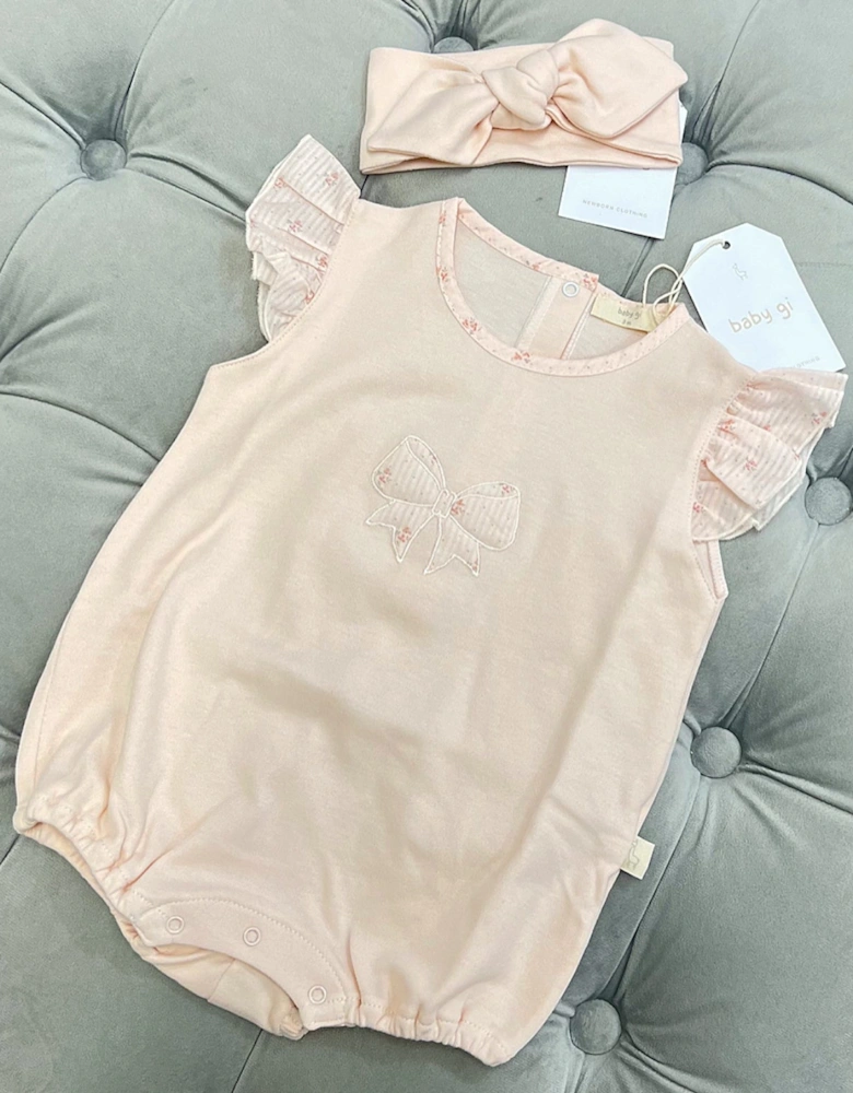 Cotton Peach Flora Romper