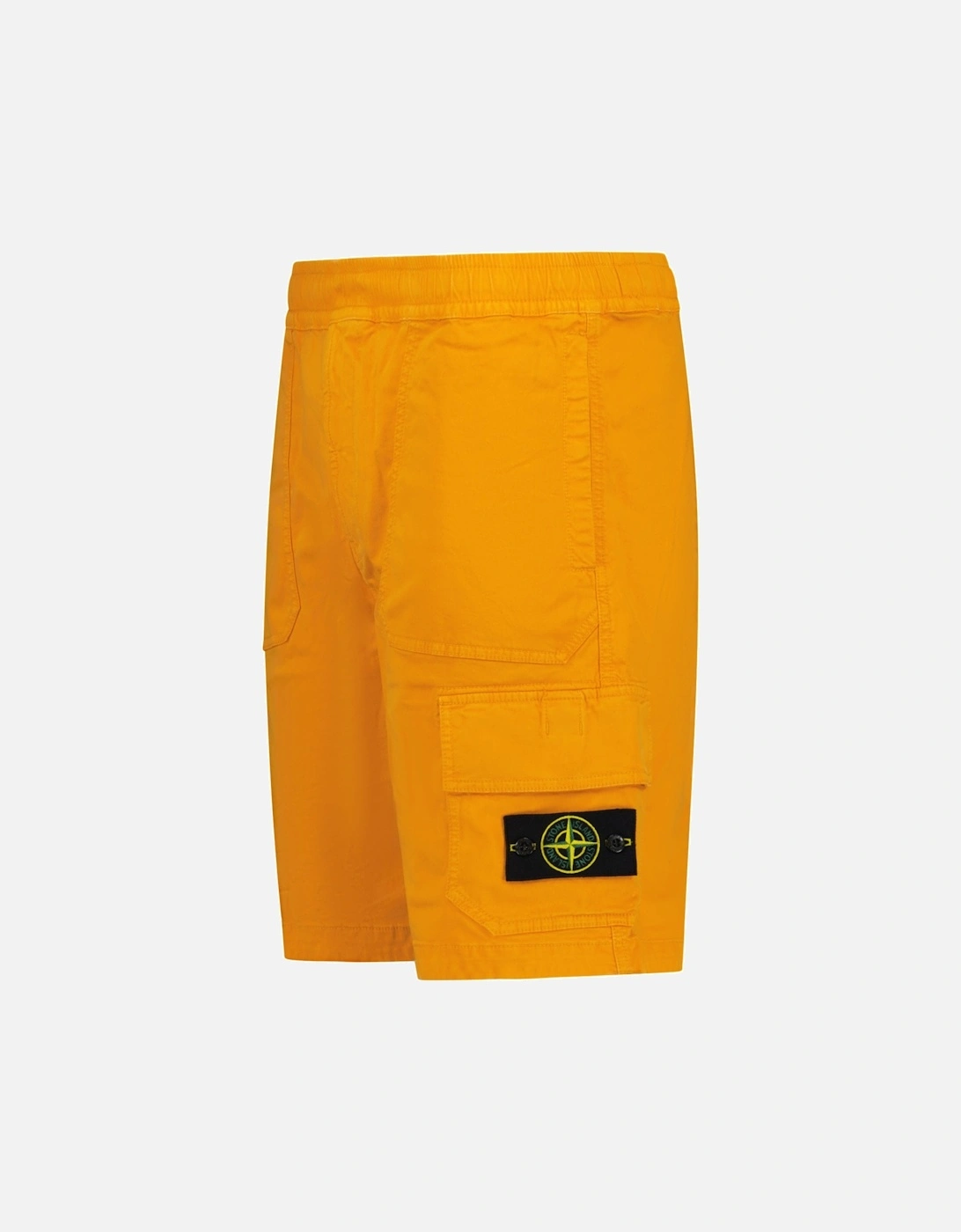 Cotton Badge Cargo Shorts Orange