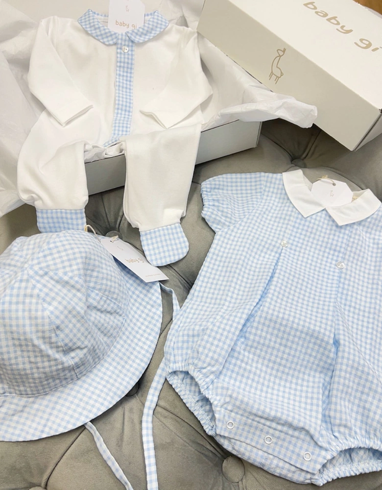 Blue Gingham Vichy Romper