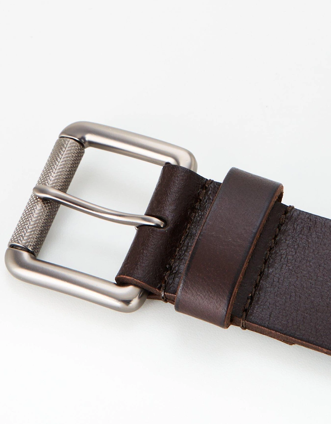 Badgeman Leather Belt - Dark Brown