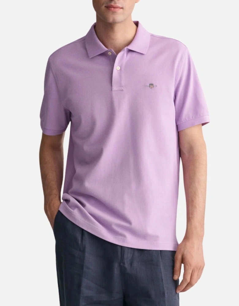 Reg Shield SS Pique Polo - Orchid Lilac