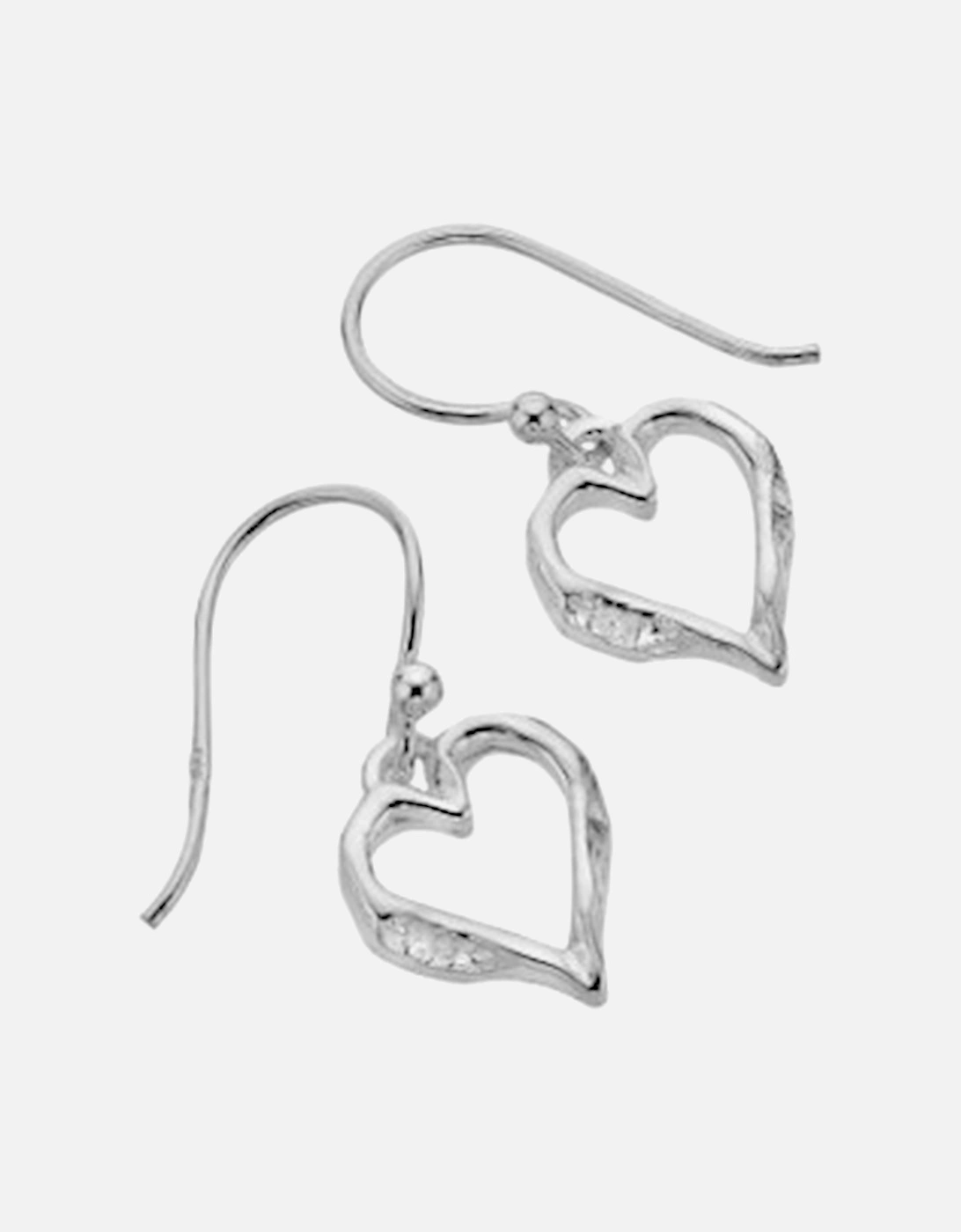Sterling Silver Heart Outline Earrings, 2 of 1