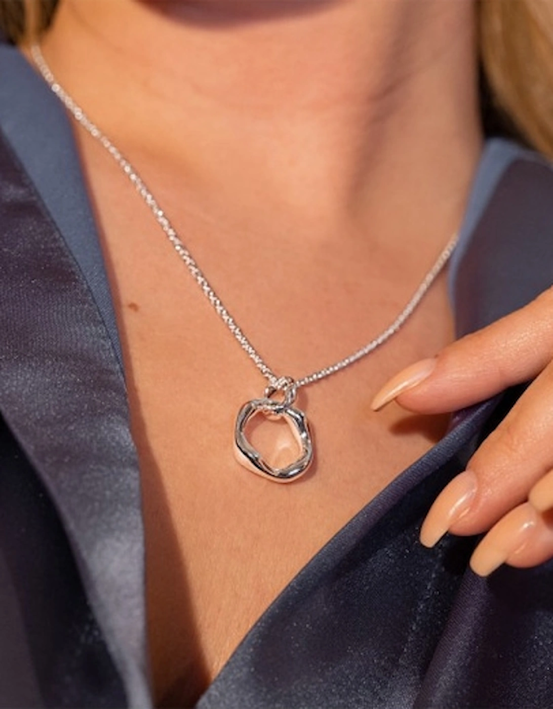 Sterling Silver Smooth Wave Necklace