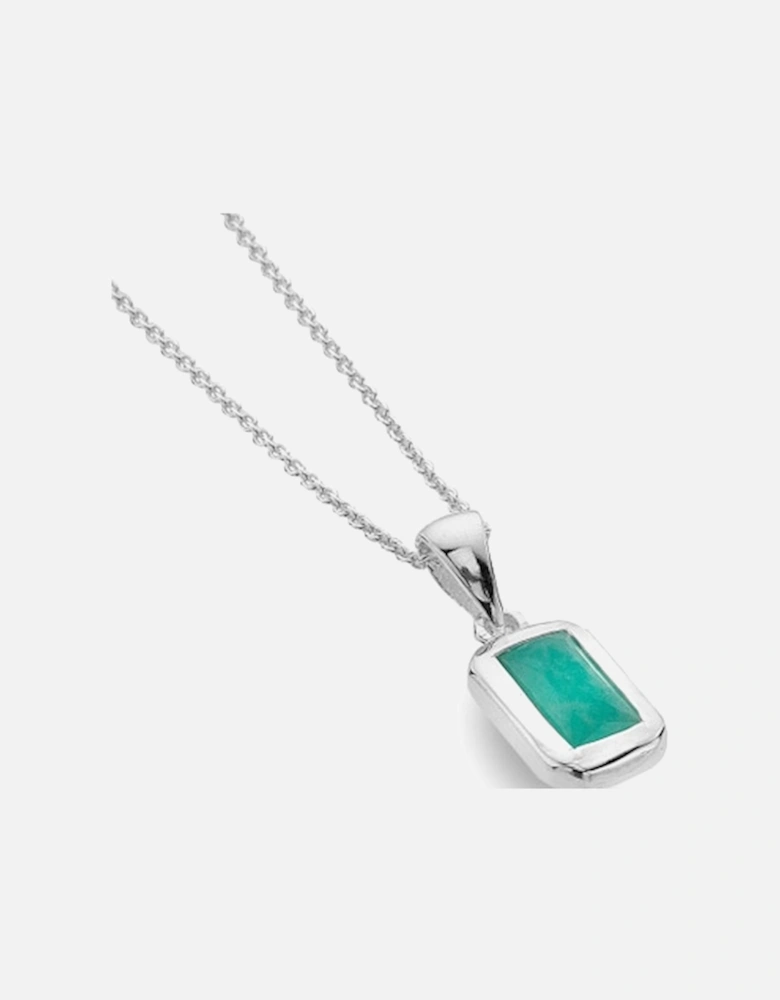 Sterling Silver Rectangle - Amazonite Necklace
