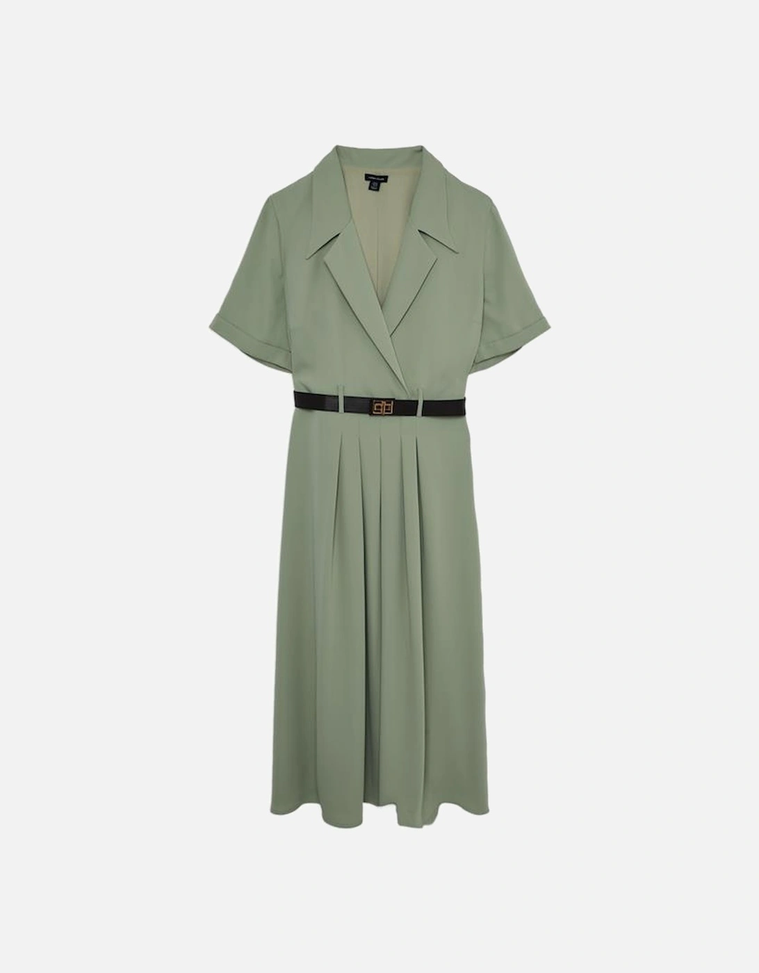 Plus Size Soft Tailored Belted Midaxi Shirt Dress