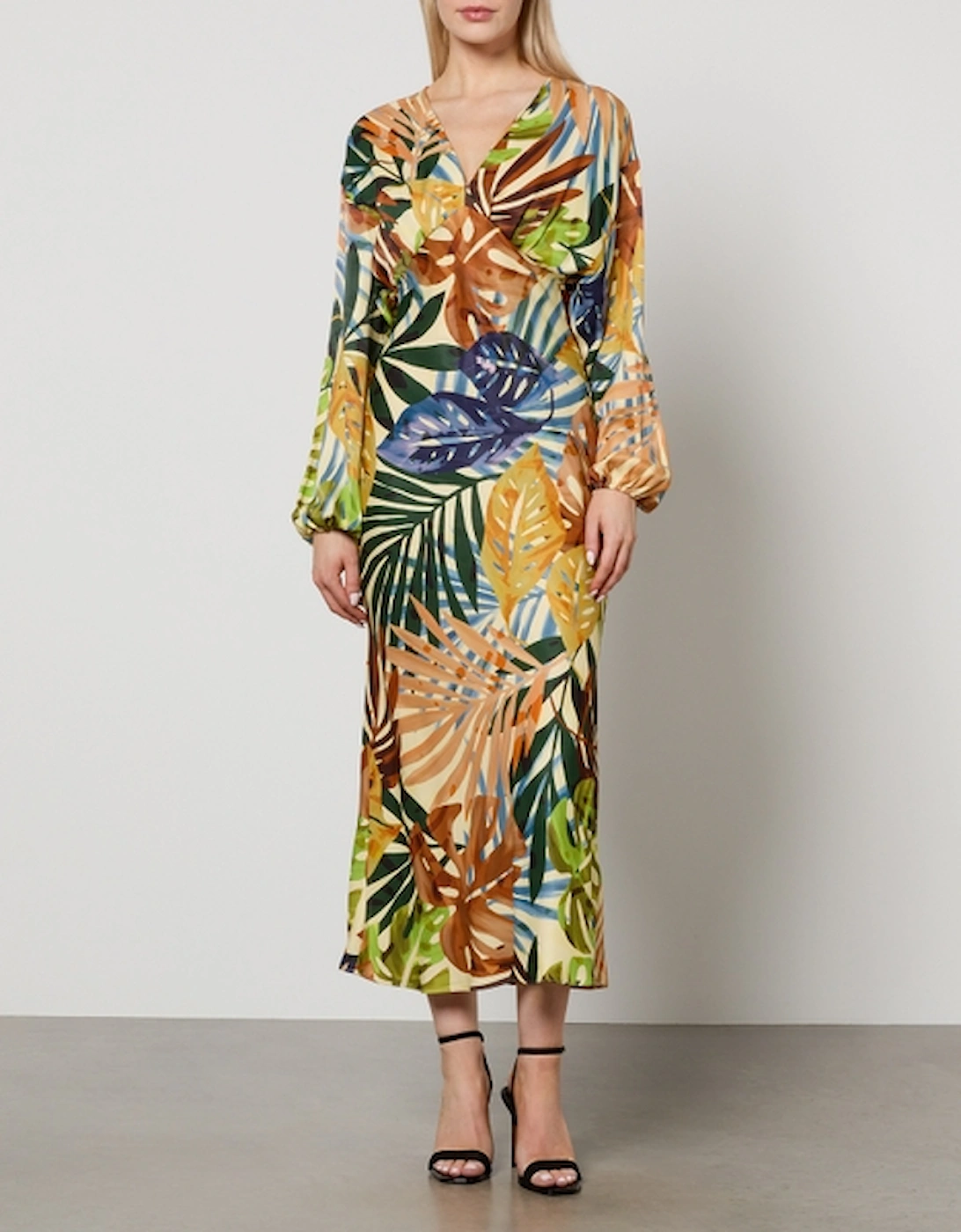Emma Floral-Print Satin Dress, 2 of 1