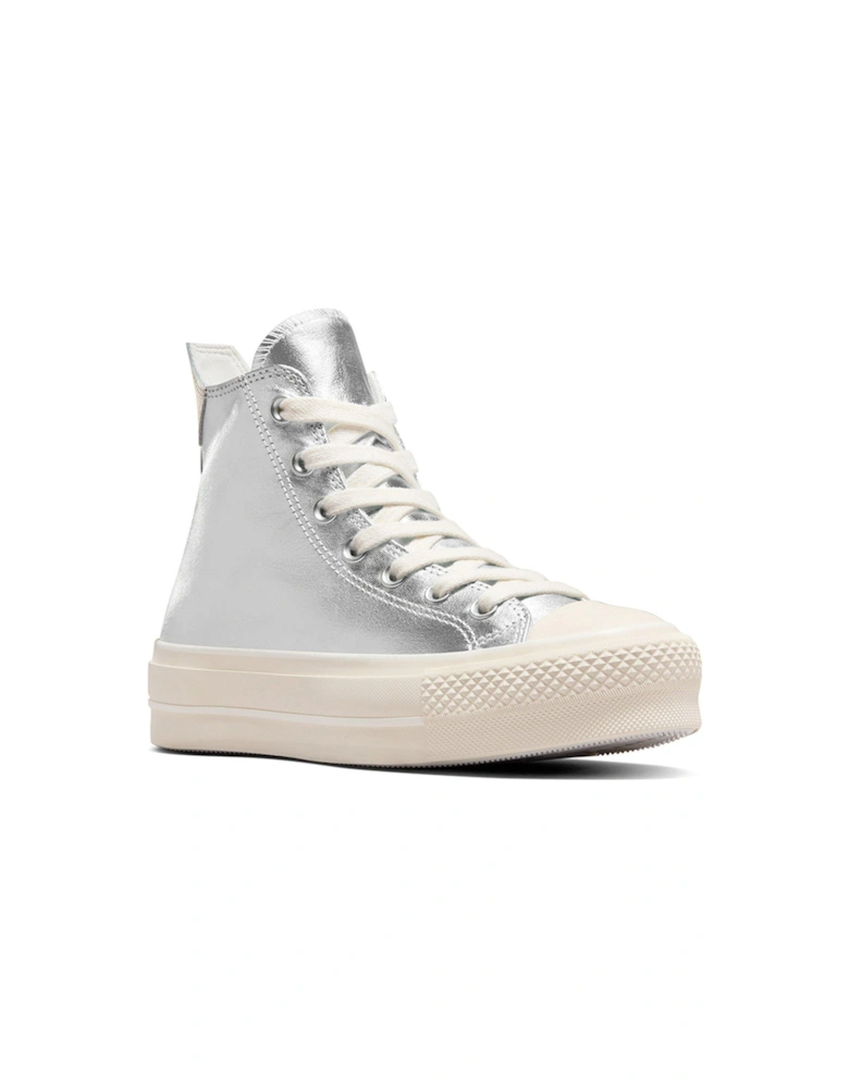 Womens Lift Hi Top Trainers - Silver