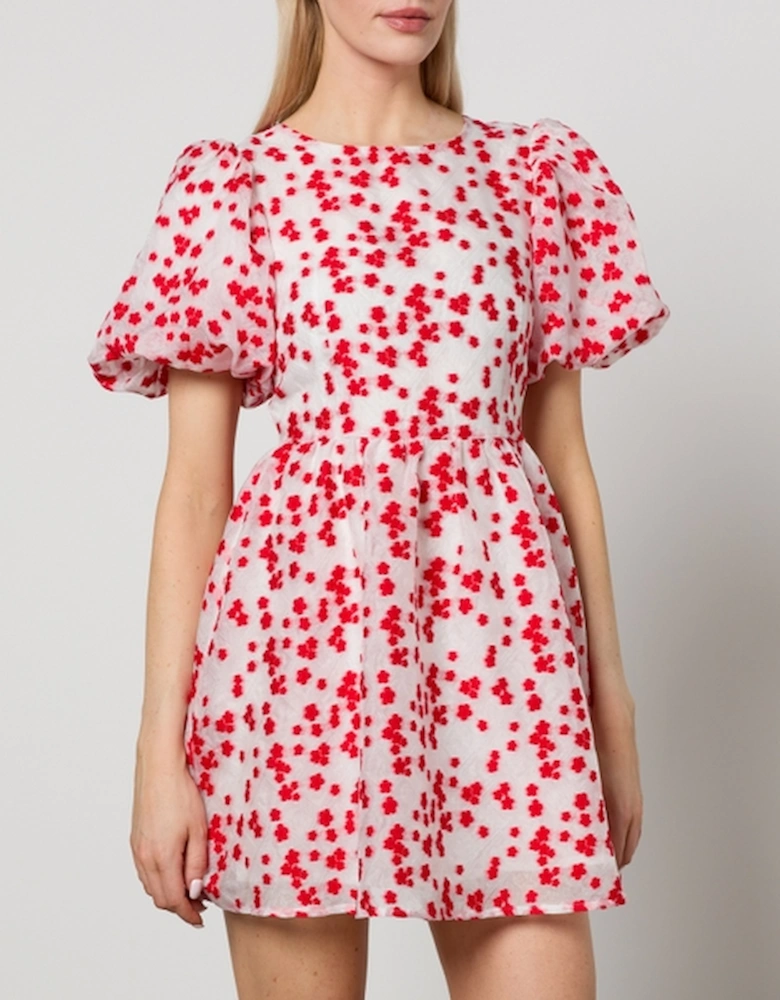 Dream Floral-Jacquard Organza Midi Dress