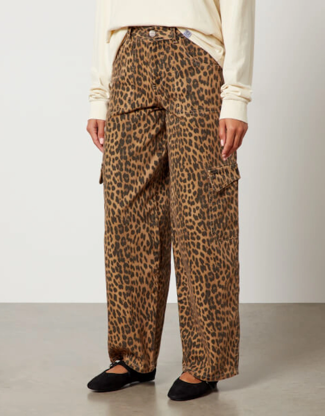 Dion Leopard-Print Cargo Wide-Leg Jeans, 2 of 1