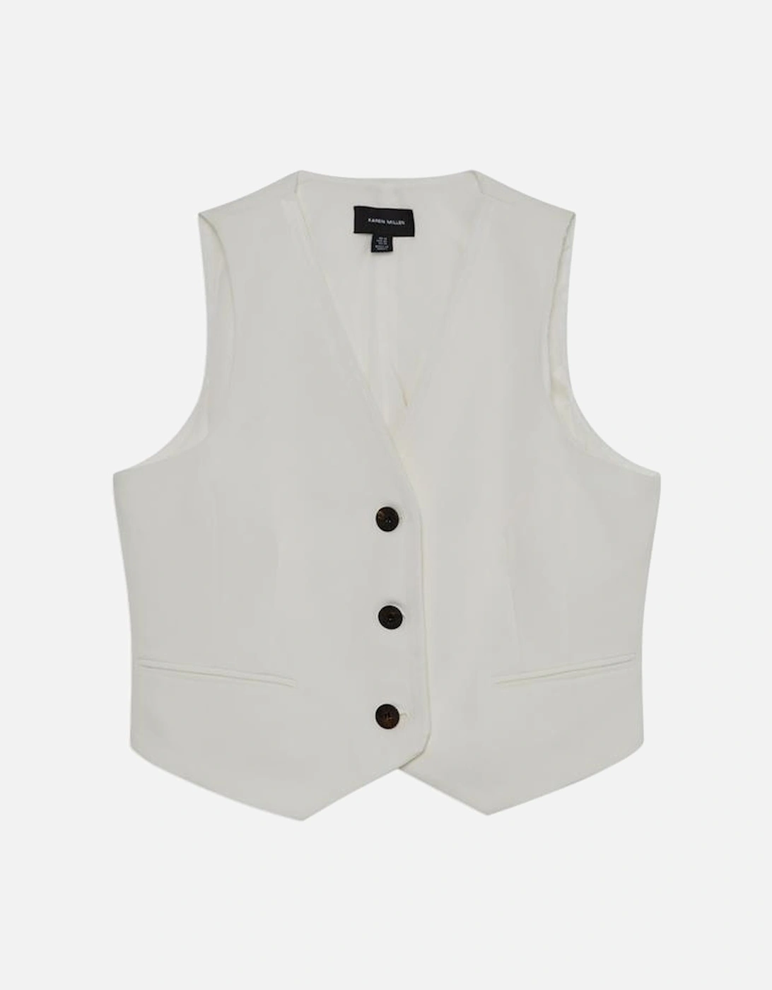 Plus Size Clean Tailored Grosgrain Tipped Waistcoat