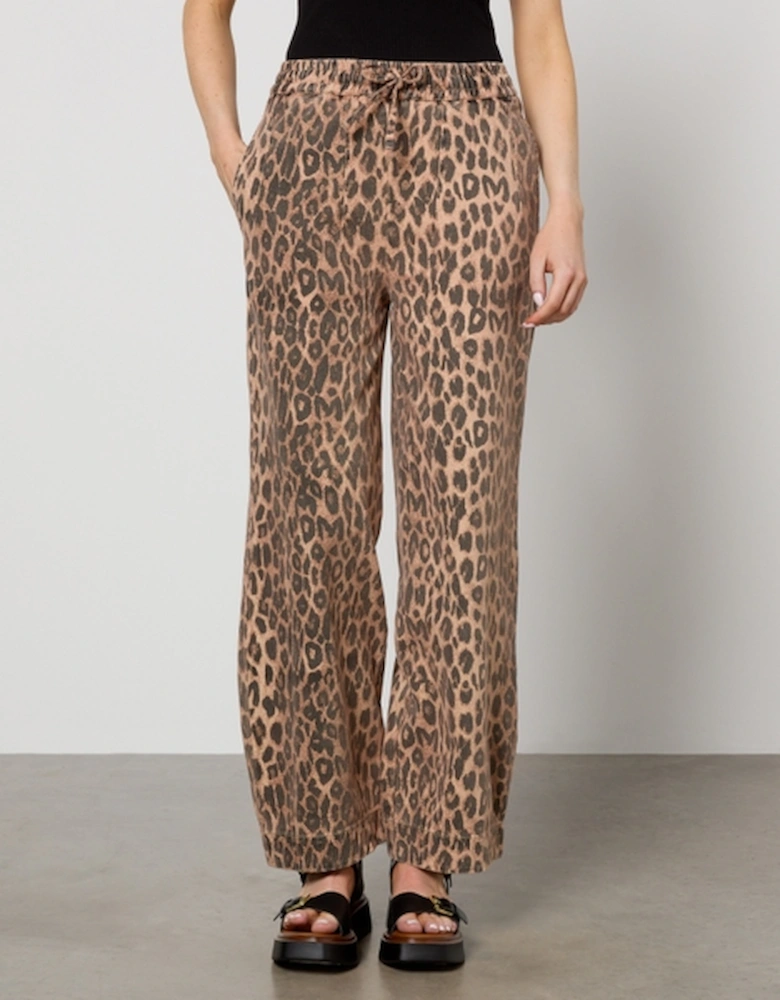 Rafe Leopard-Print Denim Trousers