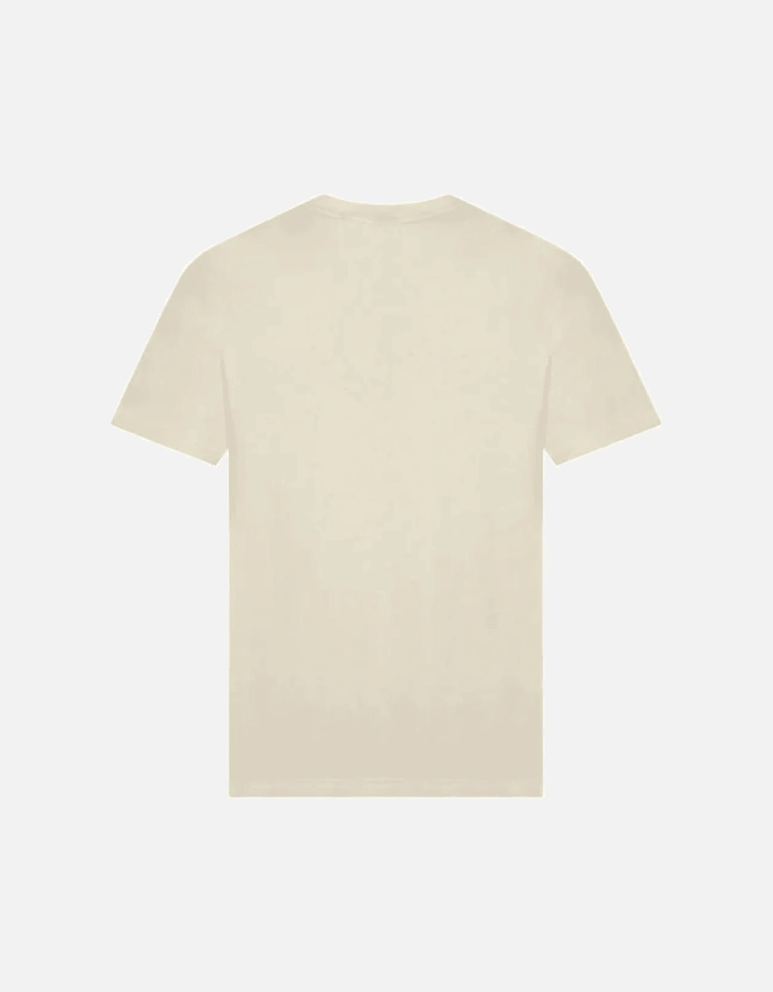 Cotton Print Logo Regular Fit Beige T-Shirt