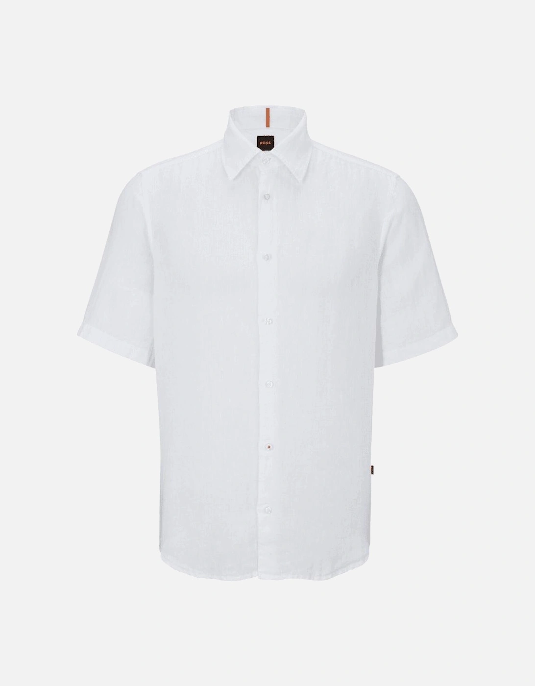 Rash_2 Linen Slim Fit Short Sleeve White Shirt, 4 of 3