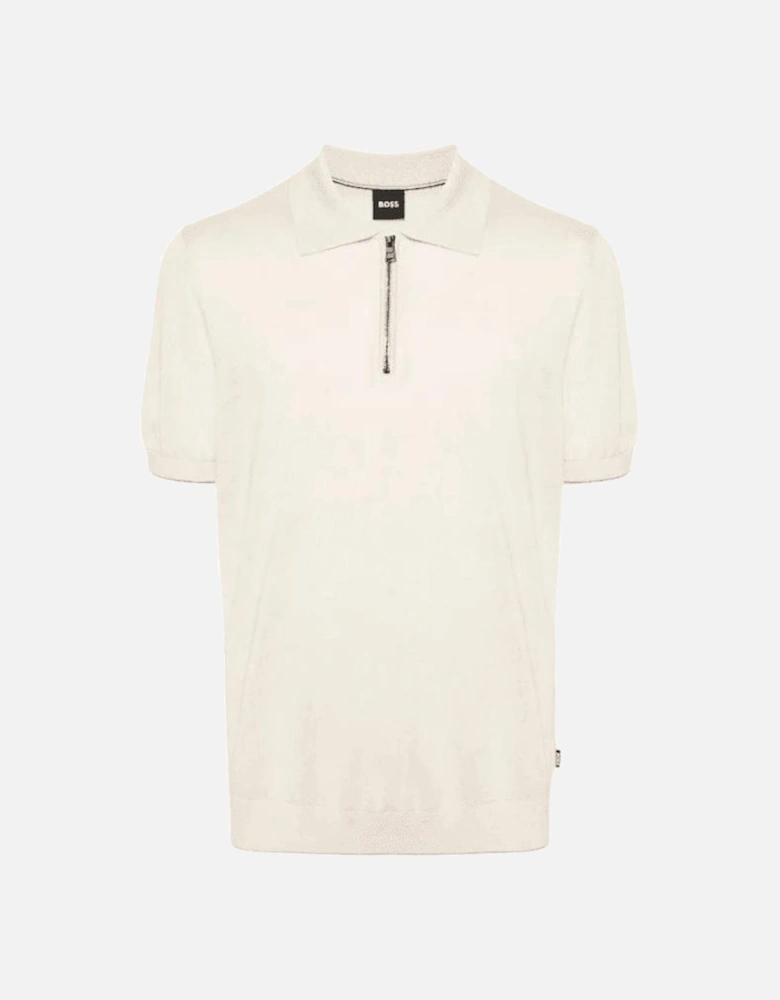 Trieste Zip Collar Regular Fit Beige Polo Shirt