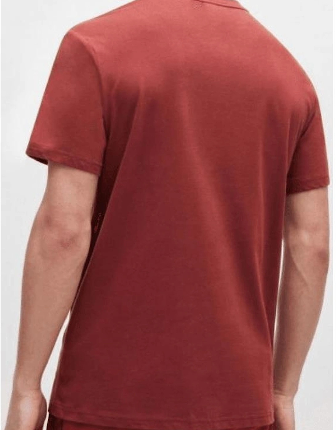 Cotton Print Logo Regular Fit Brown T-Shirt