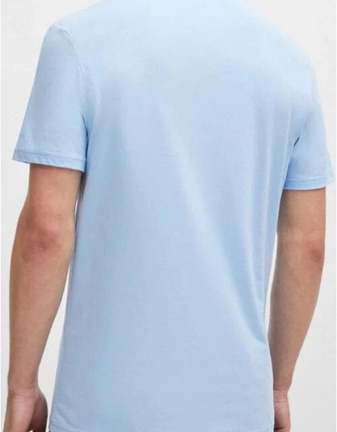 Cotton Print Logo Regular Fit Light Blue T-Shirt