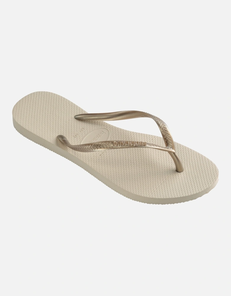 Womens Slim Flip Flops (Beige)