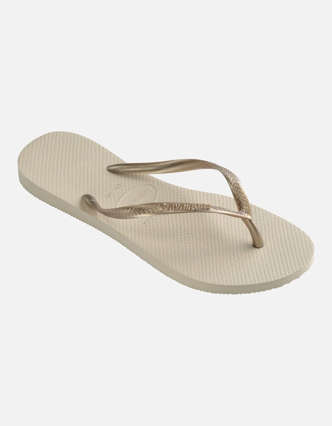 Womens Slim Flip Flops (Beige), 5 of 4