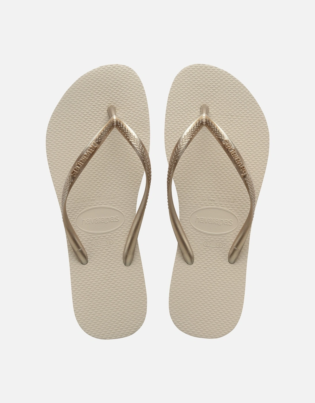 Womens Slim Flip Flops (Beige)