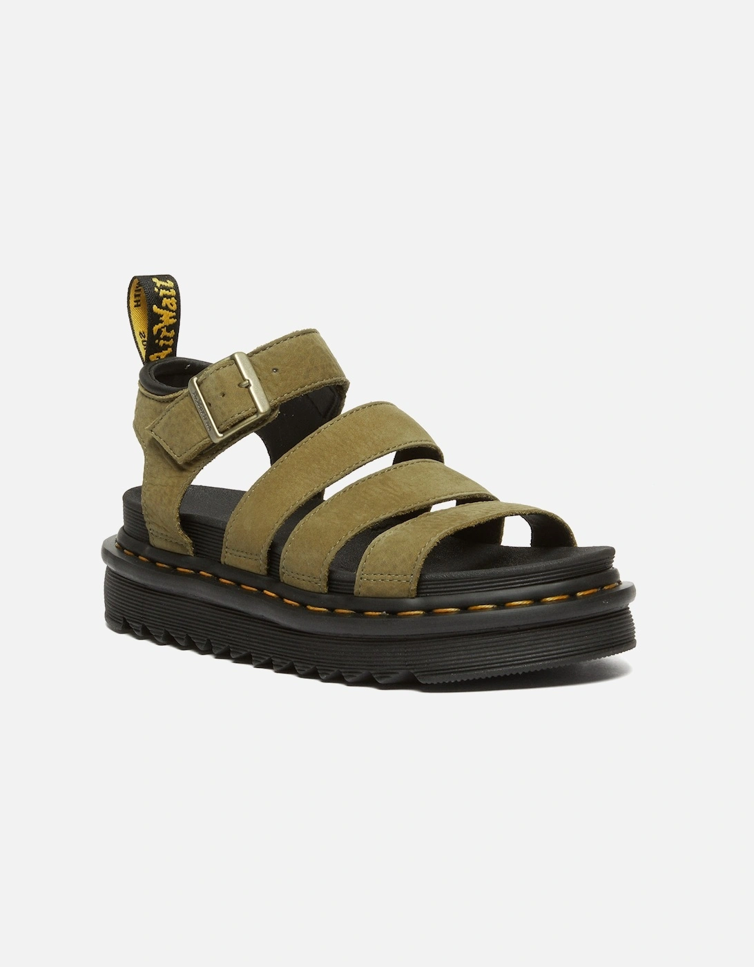 Dr. Martens Womens Blaire Tumbled Nubuck Sandals (Olive), 9 of 8