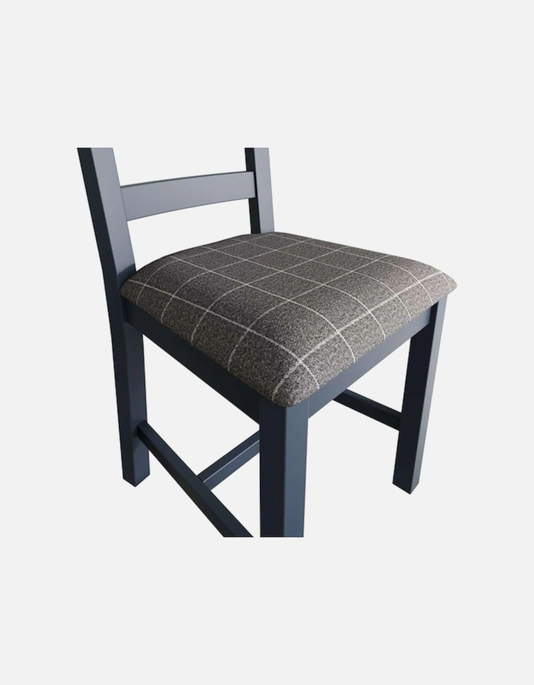 Harlyn Slat Back Dining Chair Blue Grey Check