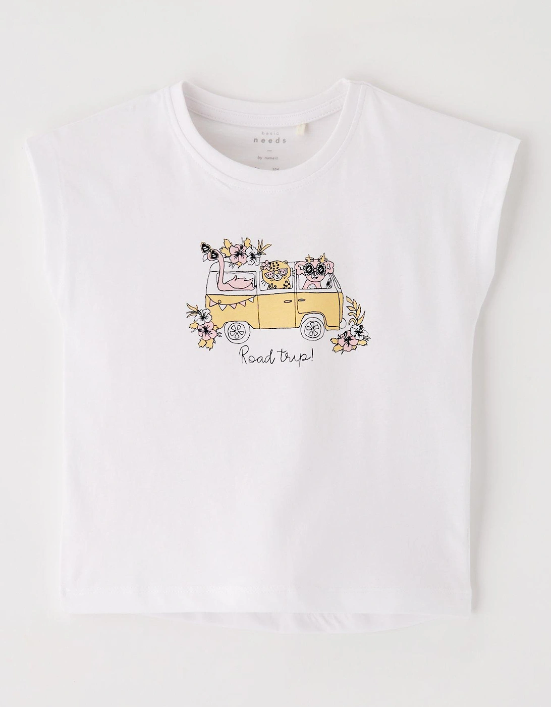 Mini Girls Road Trip Short Sleeve Tshirt - Bright White, 5 of 4