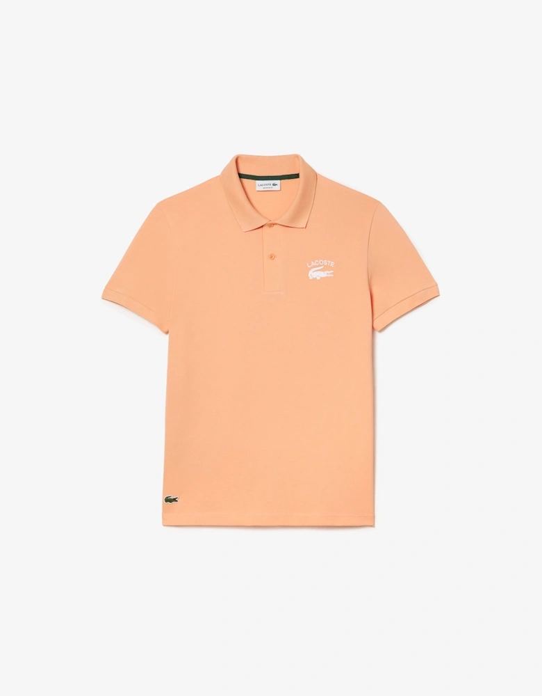 Regular Fit Branded Stretch Cotton Polo Shirt