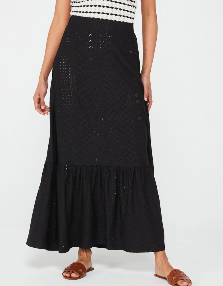 Tiered Maxi Skirt - Black