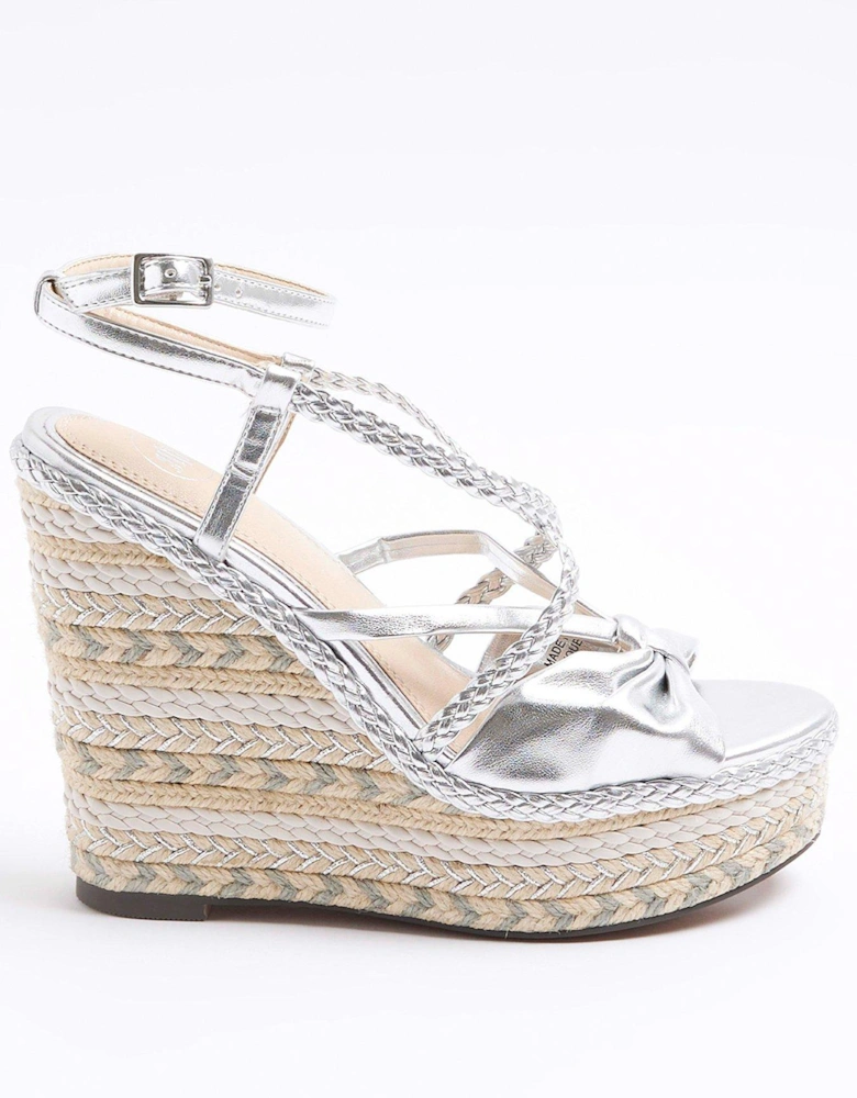 Strappy Wedge - Silver