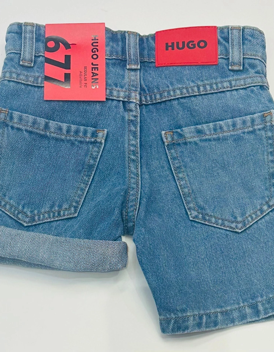 HUGO BLEACHED SOFT DENIM SHORTS, 2 of 1