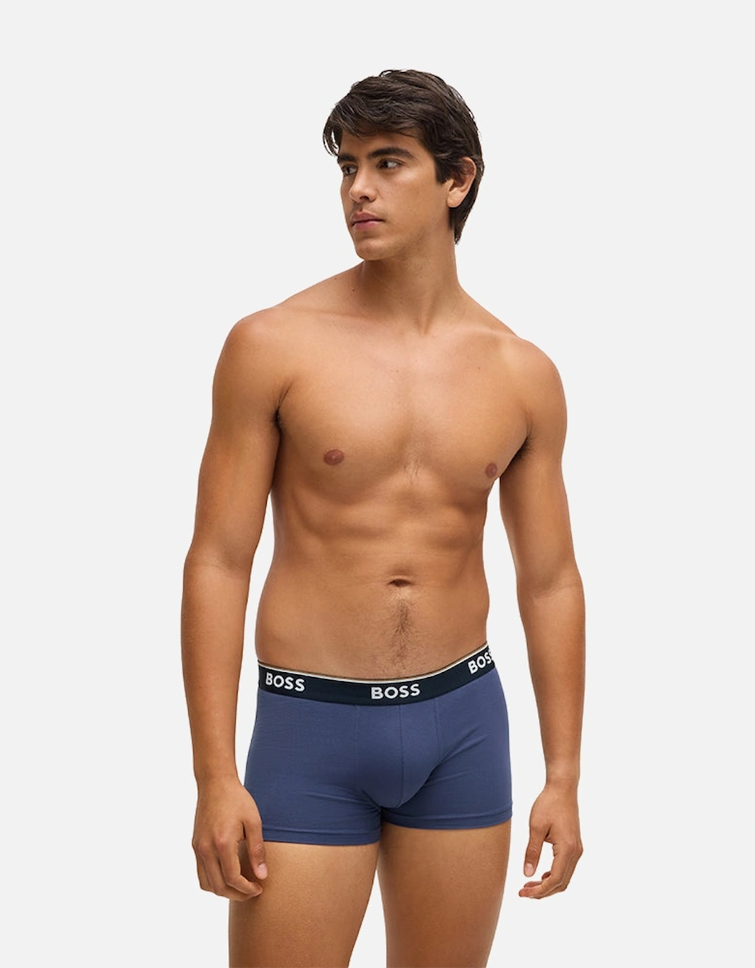 3-Pack Power Boxer Trunks, Blue Mix