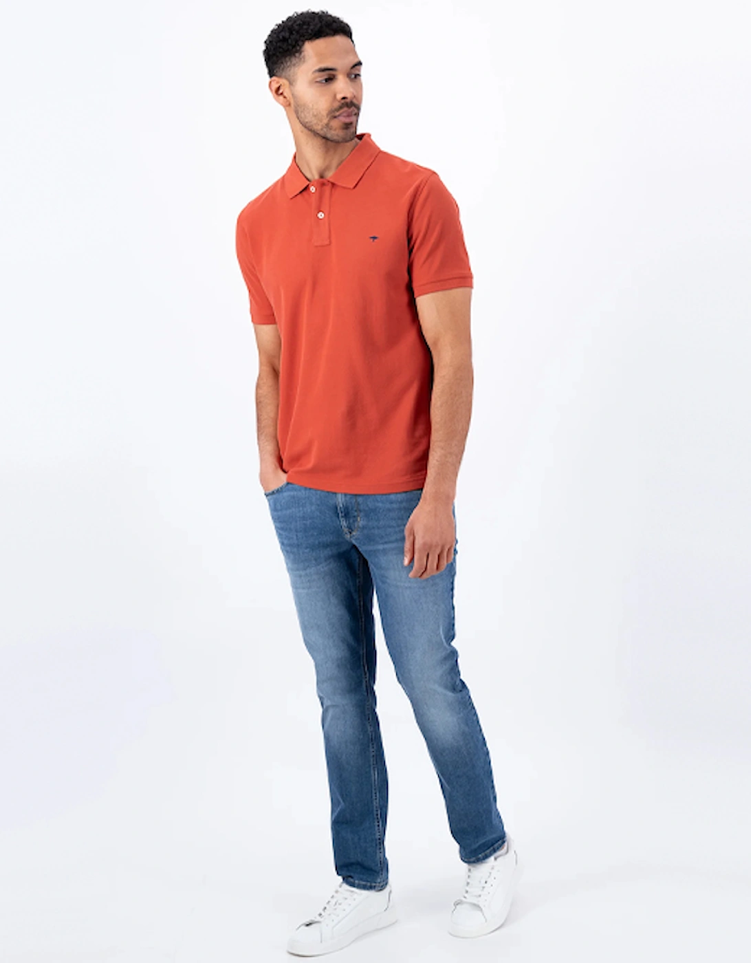 Fynch-Hatton Men's Supima Basic Polo Orient Red