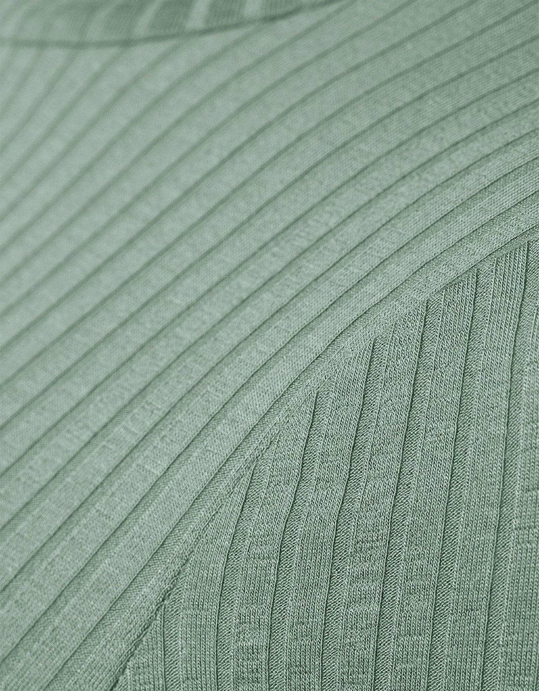 Long Sleeve Frill Neck Top - Green