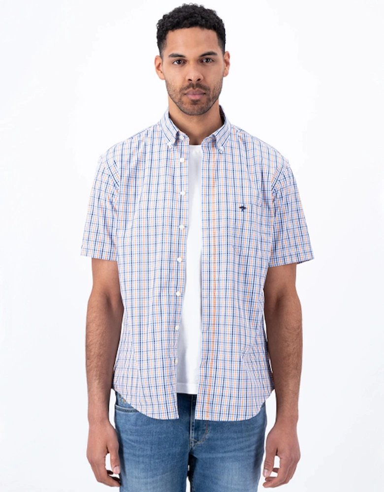 Fynch-Hatton Men's Superfine Combi Check Shirt Papaya