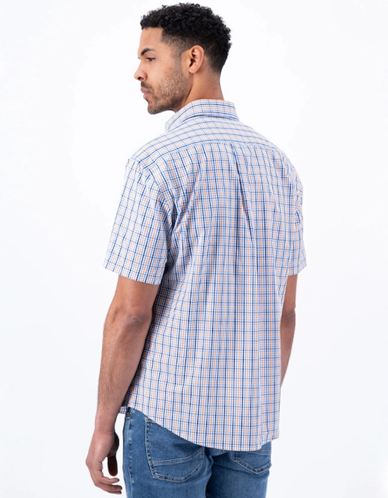 Fynch-Hatton Men's Superfine Combi Check Shirt Papaya