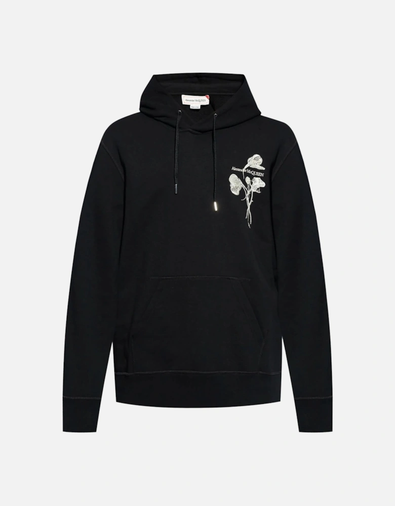 Organic Loopback Pullover Hooded Top Black