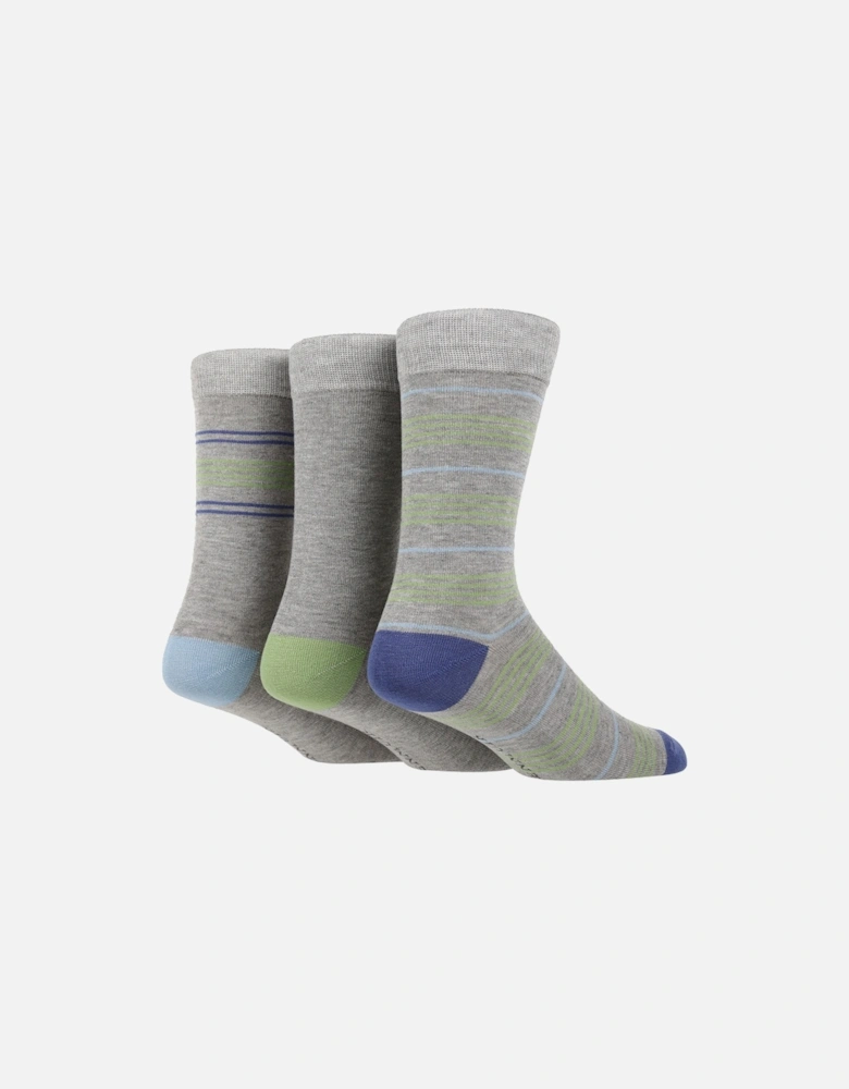 3 PAIR MENS BAMBOO SOCKS WITH THIN STRIPES