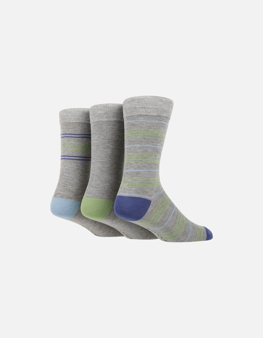 3 PAIR MENS BAMBOO SOCKS WITH THIN STRIPES, 2 of 1