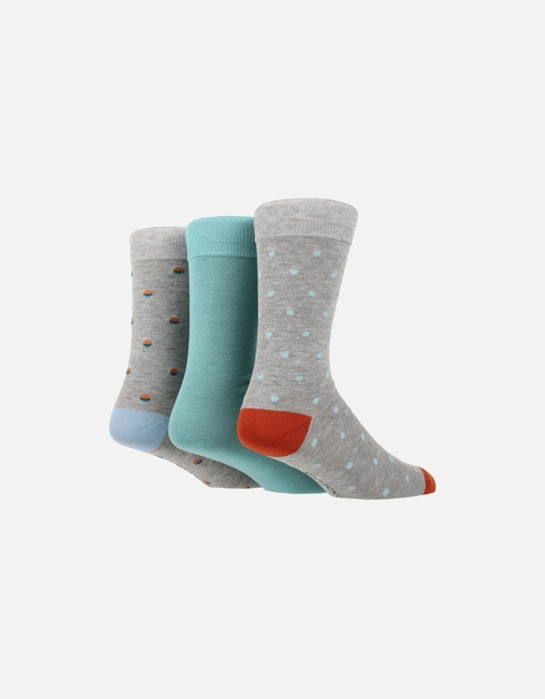 3 PAIR MENS BAMBOO SOCKS WITH SPOTS