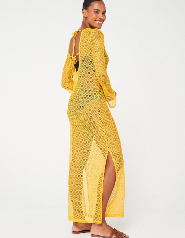 Long Sleeve Maxi Dress - Mustard