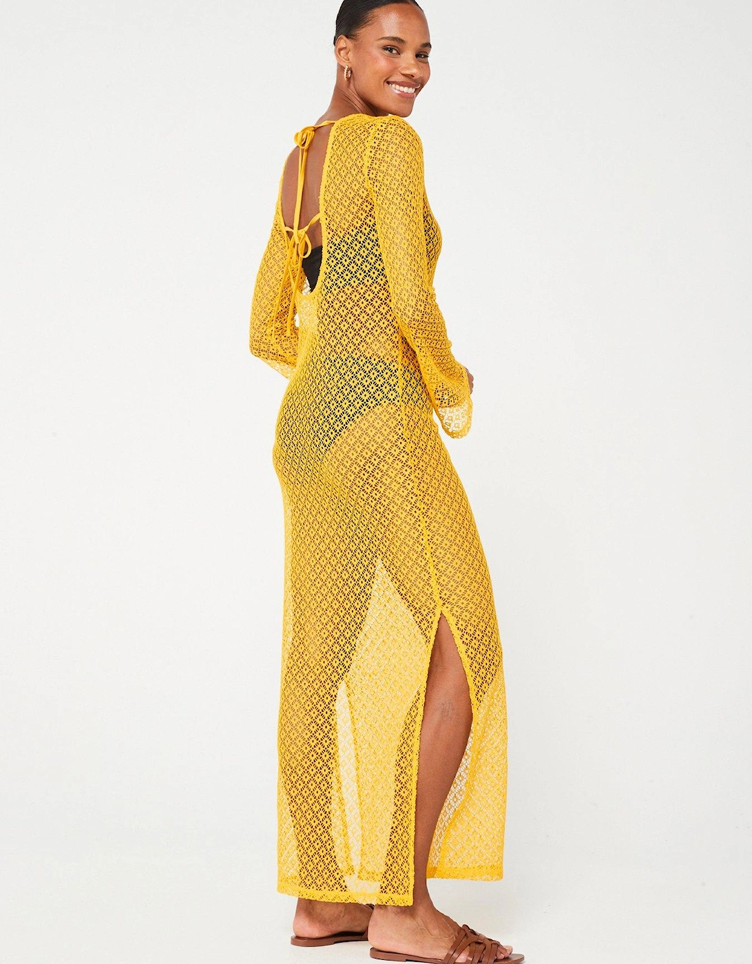 Long Sleeve Maxi Dress - Mustard