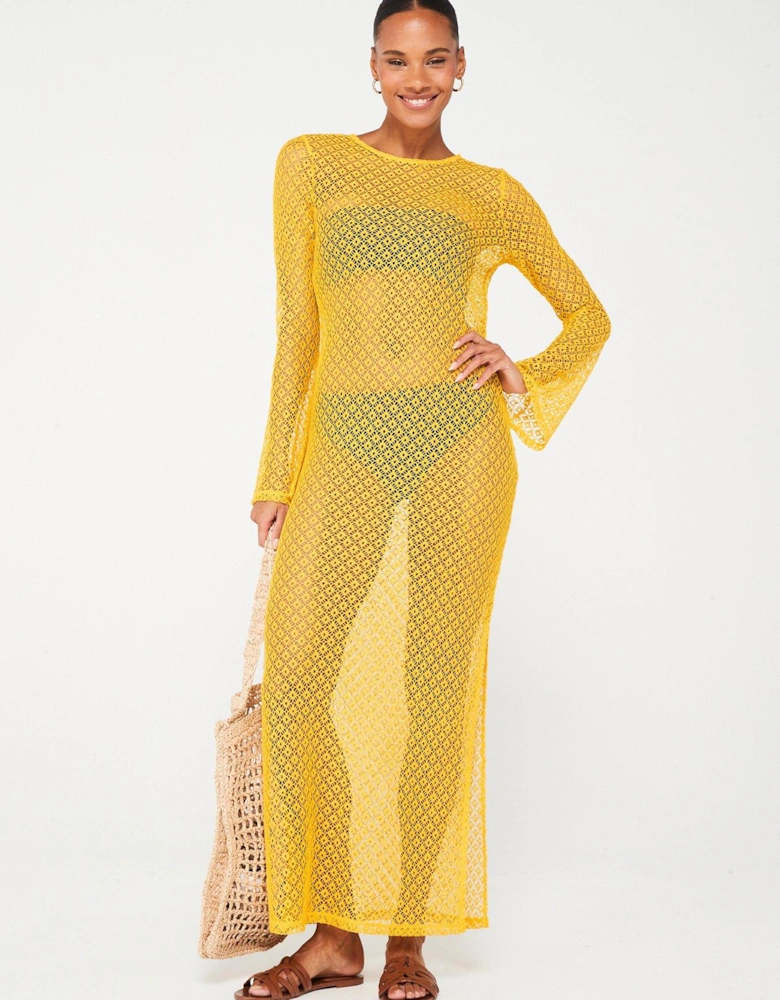 Long Sleeve Maxi Dress - Mustard