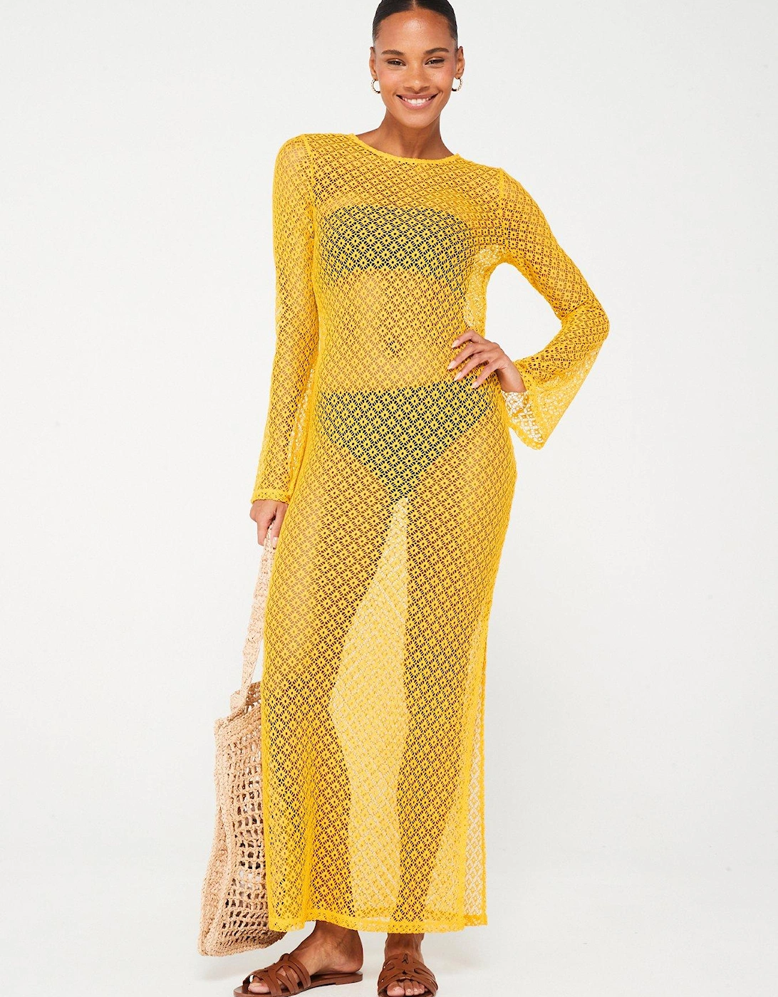 Long Sleeve Maxi Dress - Mustard