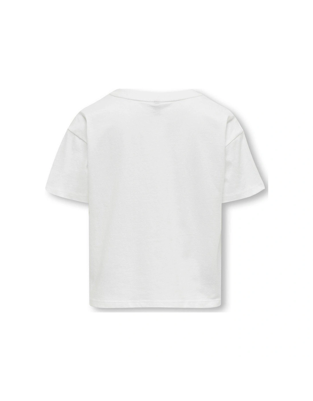 Girls Heart Print Short Sleeve Tshirt - Bright White