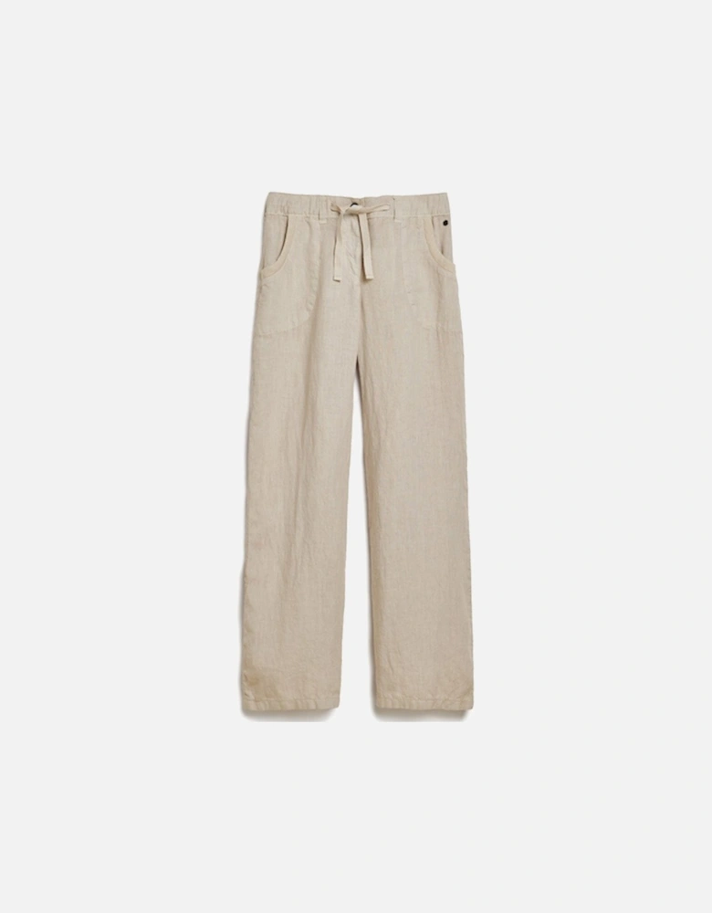 Women's Linen Low Rise Pant Light Stone Beige