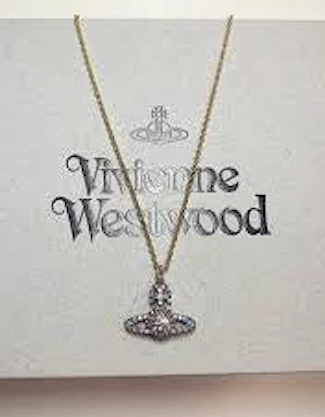 Men's Vivienne Westwood Grace bas relief pendant - Ruthenium - Size: NS